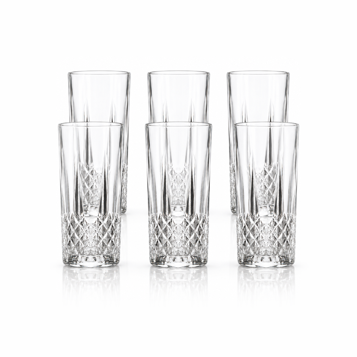 T-414 cut highball glass set of 6