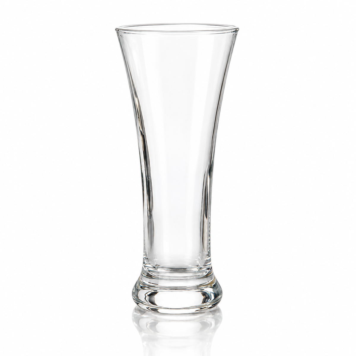 Tall pilsner beverage glass 345 ml on white