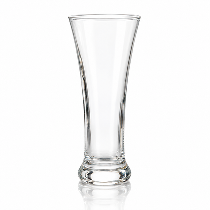 Tall pilsner beverage glass 345 ml on white