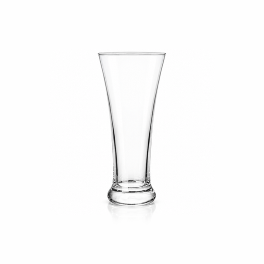 Tall pilsner beverage glass 345 ml on white