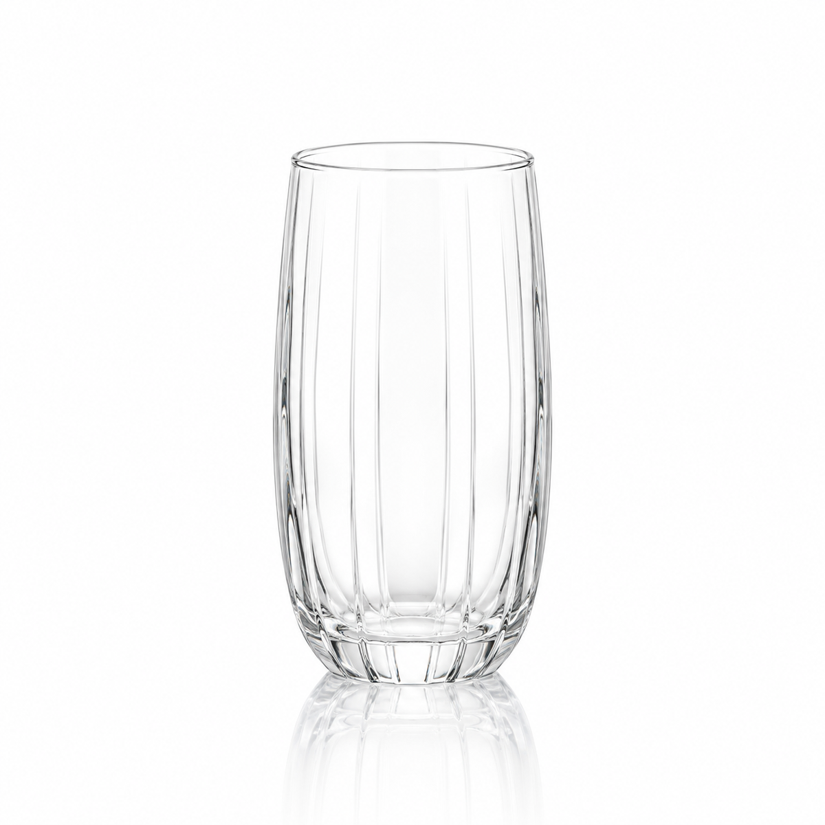 T-417 ribbed highball glass on white