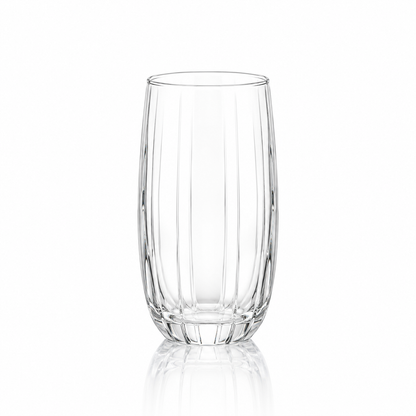 T-417 ribbed highball glass on white