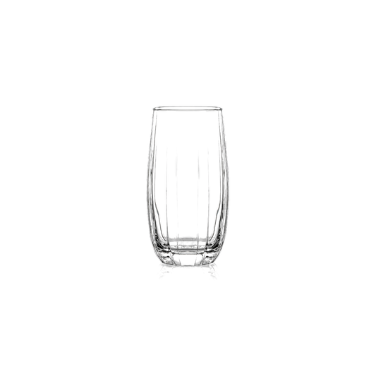 T-417 ribbed highball glass on white