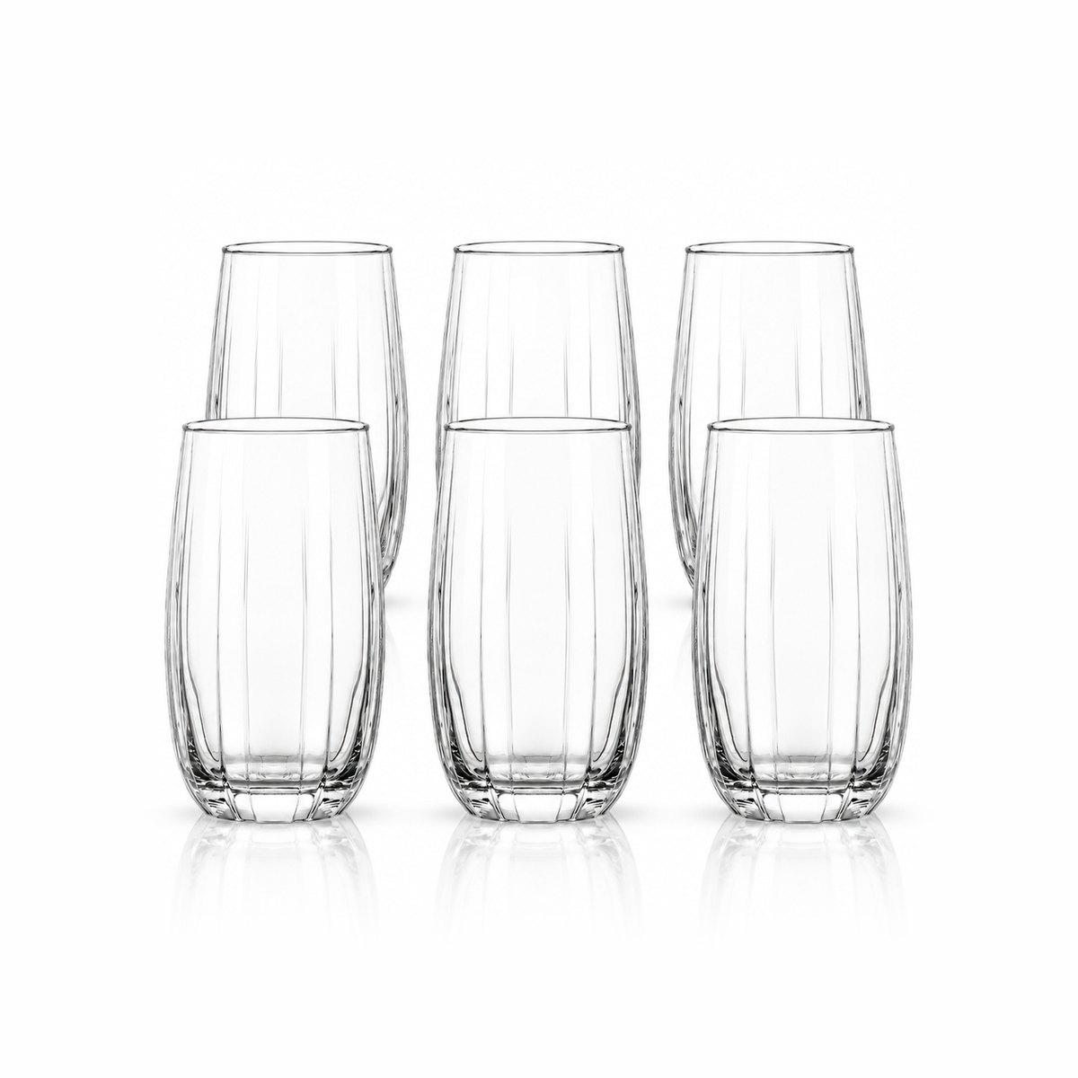 T-417 ribbed highball glass set of 6