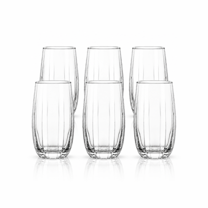 T-417 ribbed highball glass set of 6