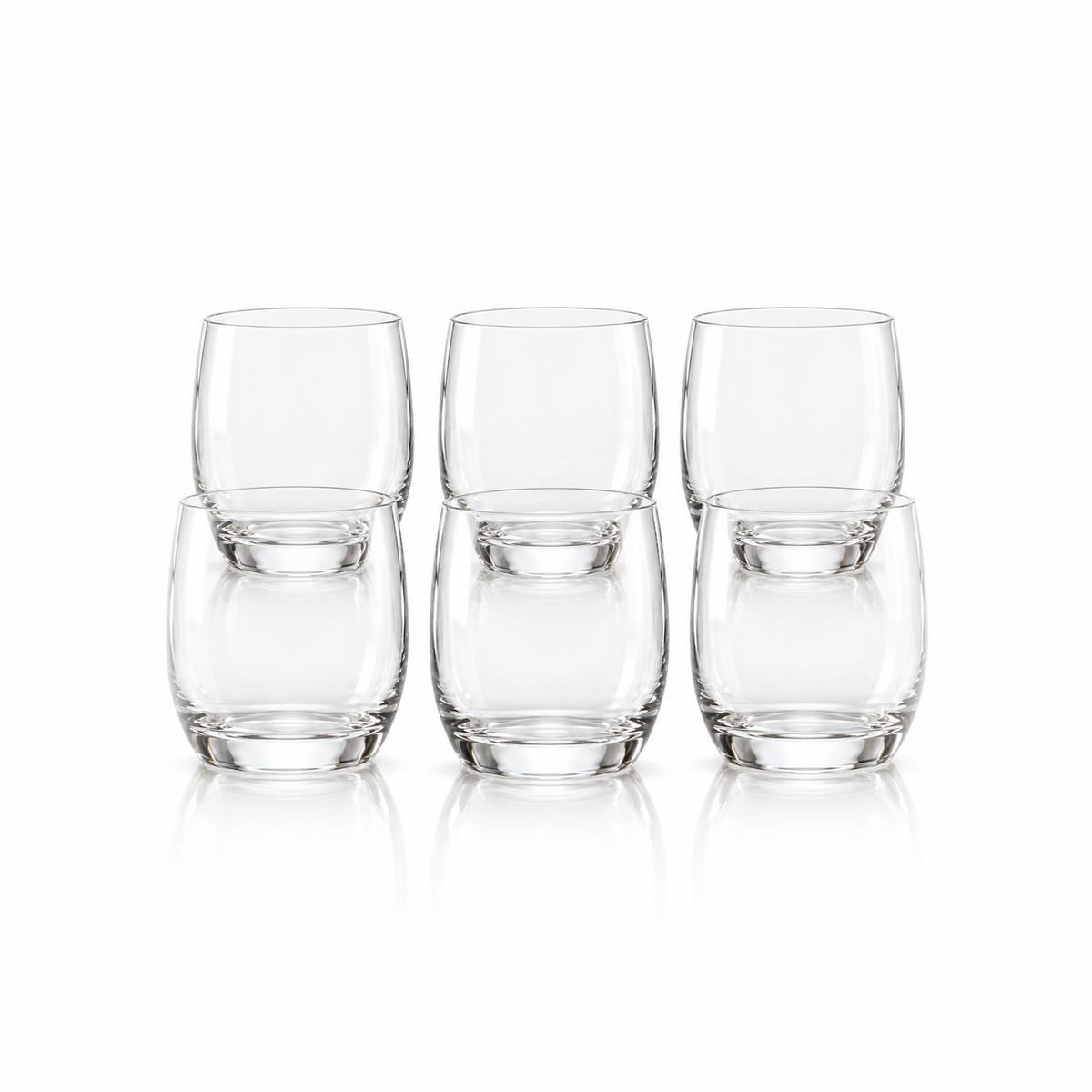 T-501 set of 6 crystal tumblers on white