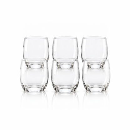 T-501 set of 6 crystal tumblers on white