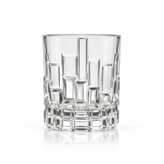 T-501 cut glass old fashioned tumbler 210 ml on white