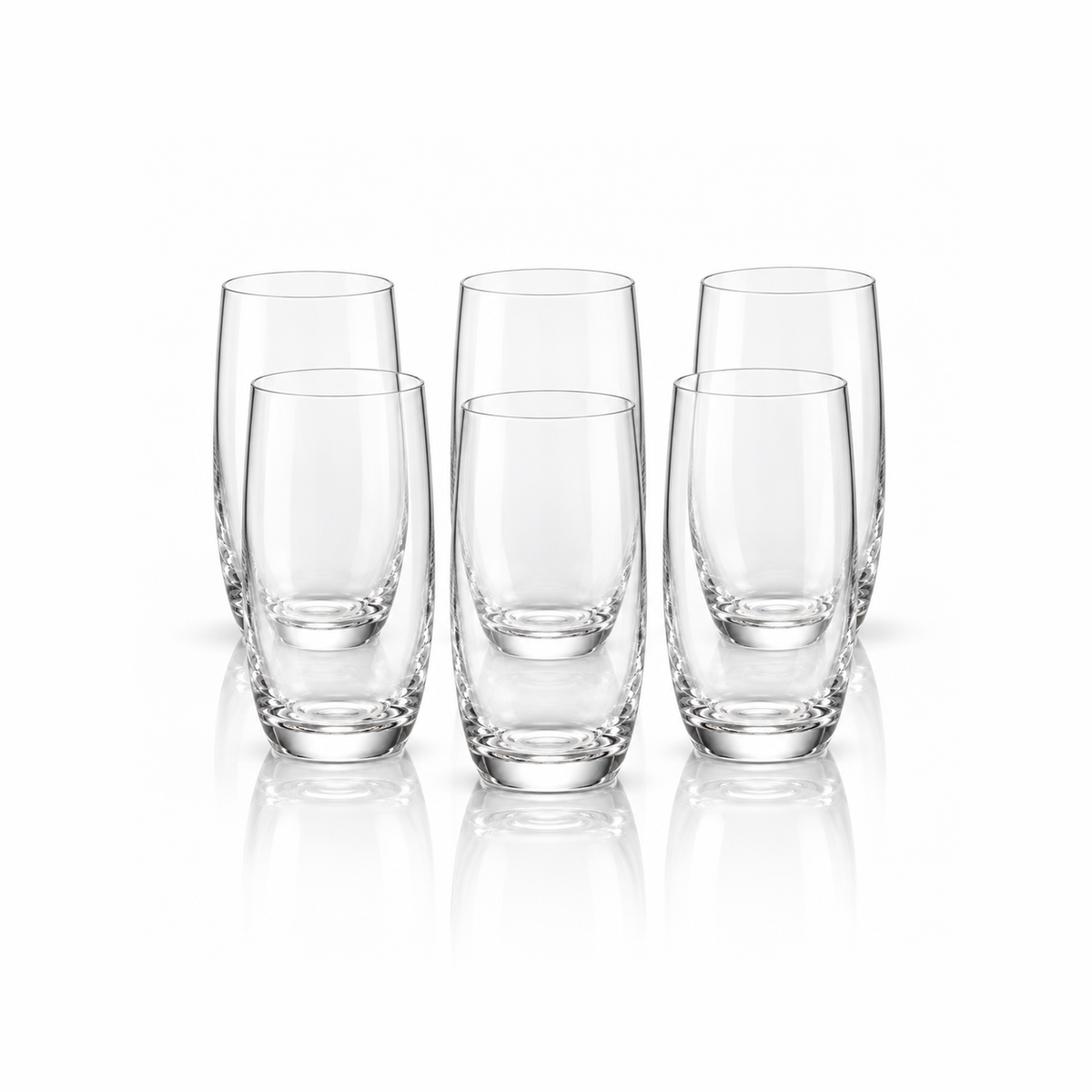 T-503 set of 6 crystal highball glasses on white