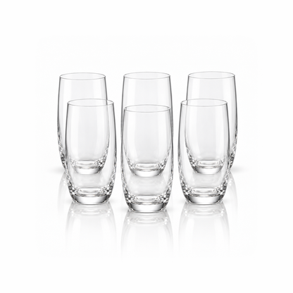 T-503 set of 6 crystal highball glasses on white