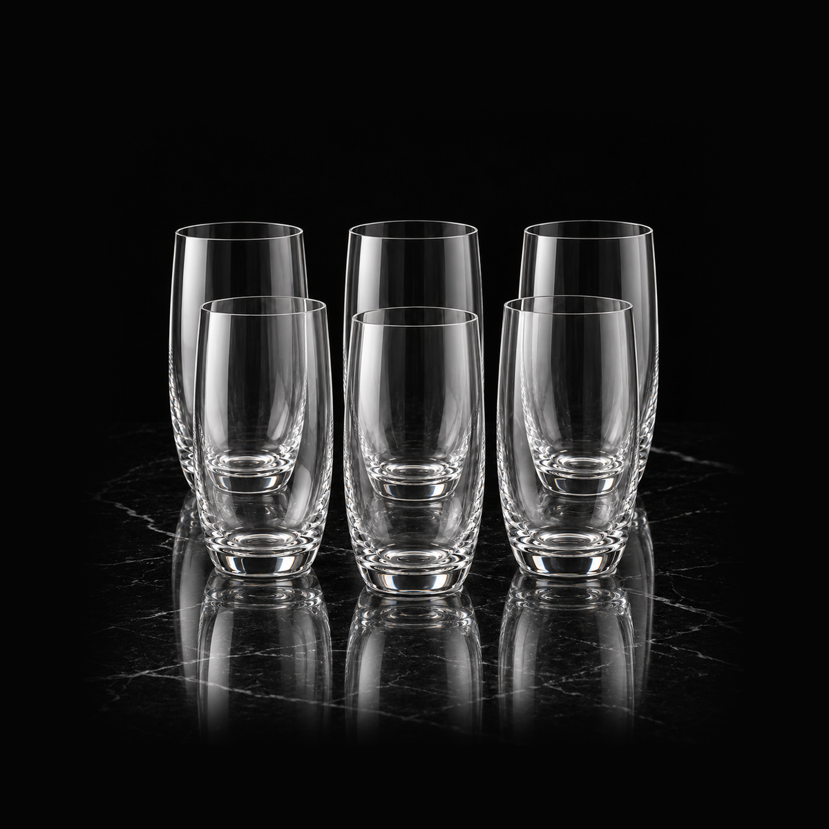 T-503 set of 6 glasses on black marble