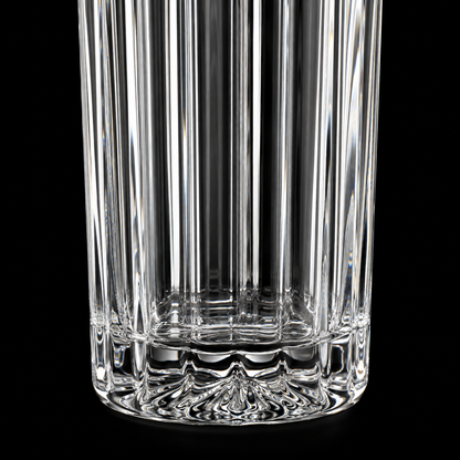 Highball glass flute cut close-up