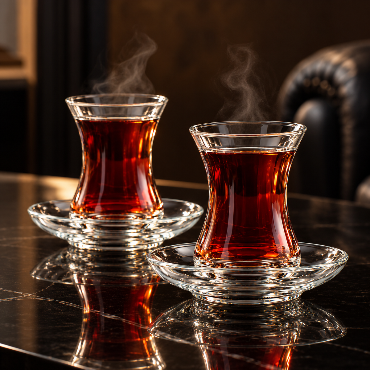 Turkish Tea Glasses with tea