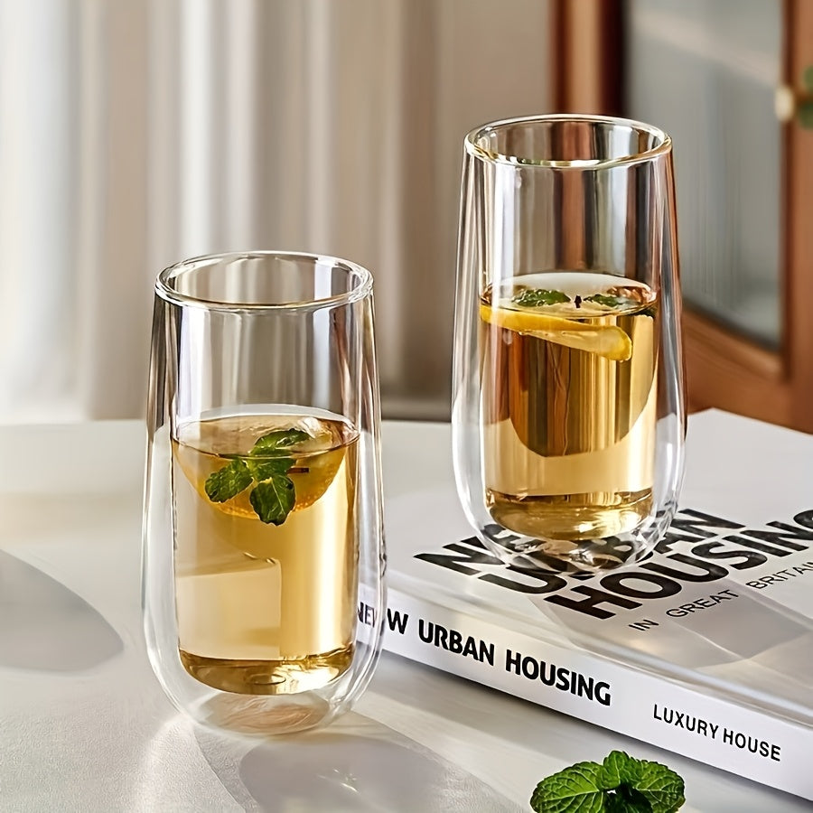 1pc/2pcs Of Transparent Double-Layer Heat-Resistant Glass Cups 5
