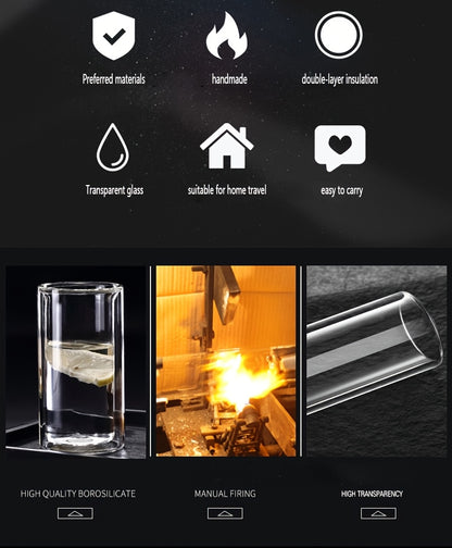 1-10 Double-walled Lidless Glass Cups 2