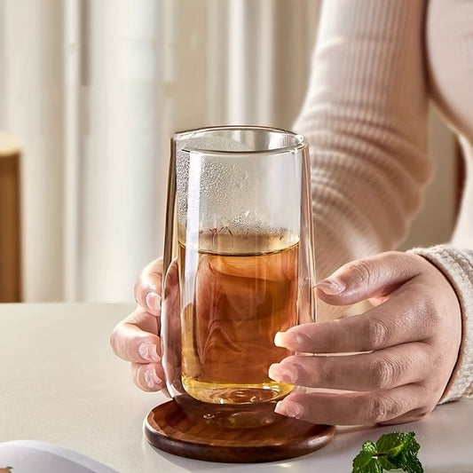 4pcs Japanese Style Barcode Double-Layer Heat-Resistant Glass Cups