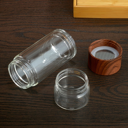1pc Double-Layer High Borosilicate Glass Cup Men Women Tea Separation Water Cup Women'S High Aesthetic Flower Tea Cup 5