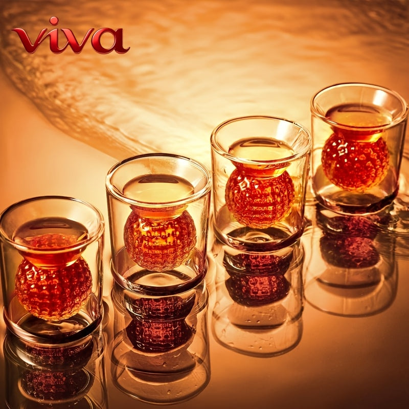 2pcs Double-Layer Golf Ball Wine Glasses 3