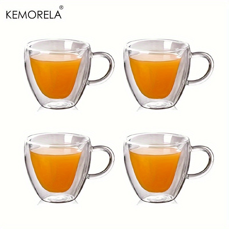 150ml/250ml Double Wall Heart Shaped Glass Coffee Mugs 5/8.5oz 5