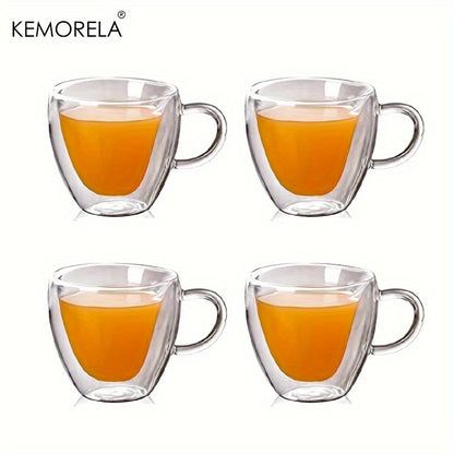 150ml/250ml Double Wall Heart Shaped Glass Coffee Mugs 5/8.5oz 5