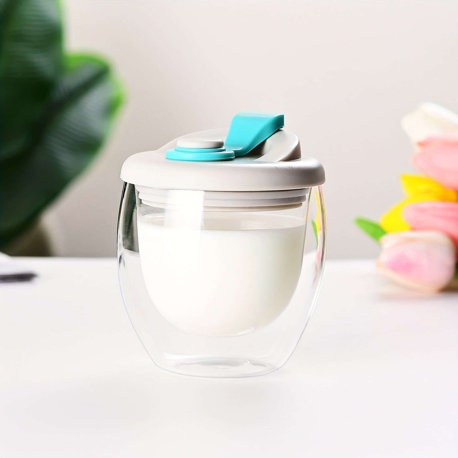 1pc Double-Layer Cup With Lid 8
