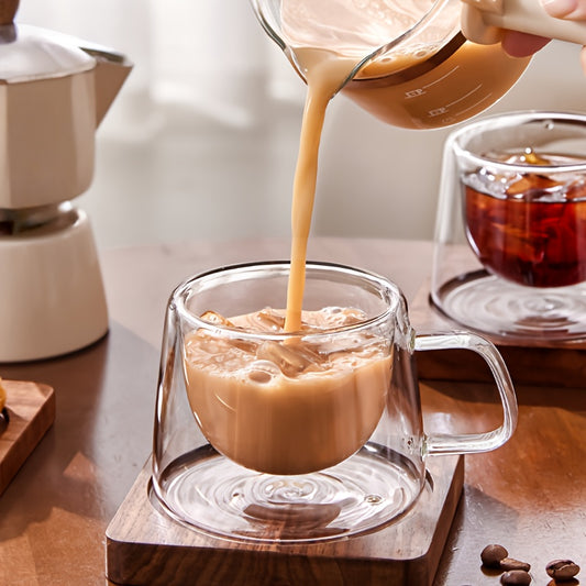 2pcs Double-Wall Glass Coffee Mugs