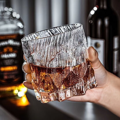 2pcs/4pcs Thickened Glacier Style Octagonal Glass Cup Frosted Glass Cup Whiskey Cup Coffee Cup Drink Cup 2