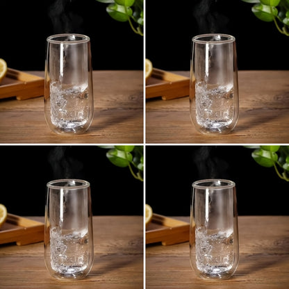 4pcs/6pcs High Borosilicate Double Wall Insulated Glass Water Cup Milk Cup Drinking Cup