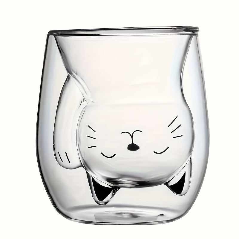 Adorable Cat Glass Coffee Mug
