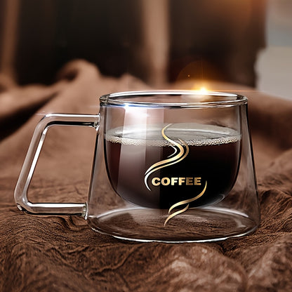 6pcs Set Double-Wall Glass Coffee Cups With Handles - Transparent Coffee Cups - Double-Wall Drinkware - For Tea 4