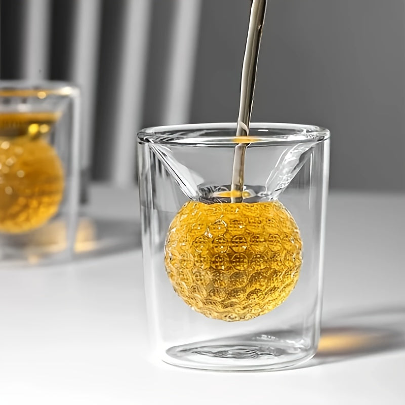 4/2pcs Double-Layered Golf Ball Glass Set 3