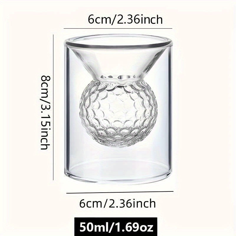 4pcs Double-Walled Golf Ball Shot Glasses Handmade 3