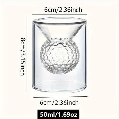 4pcs Double-Walled Golf Ball Shot Glasses Handmade 3