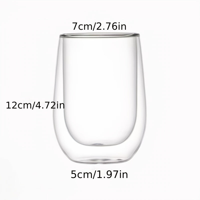 350Ml Double-Walled Glass Water Cup