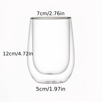 350Ml Double-Walled Glass Water Cup