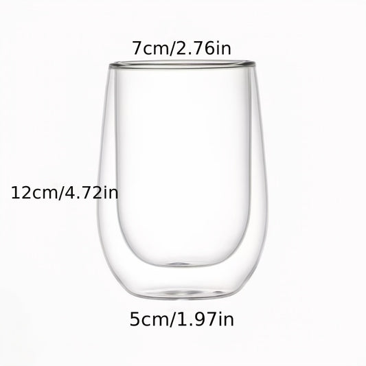 350Ml Double-Walled Glass Water Cup