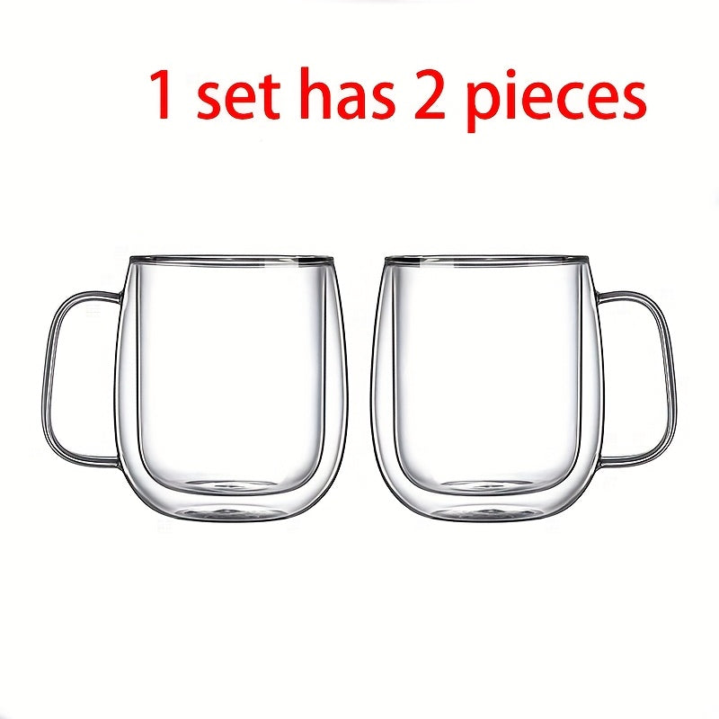 1-2-4-6-Double Wall Glass Coffee Mugs - 12.5oz Insulated Clear Coffee Mugs Perfect For Espresso