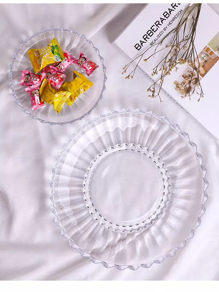 6 Grandes Assiettes De Service En Verre – Parfaites Pour Les Repas Et Buffets