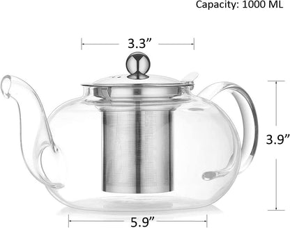 K-109-Glass Tea Pot, 1000ML, Heat resistant