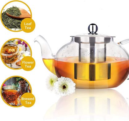 K-109-Glass Tea Pot, 1000ML, Heat resistant