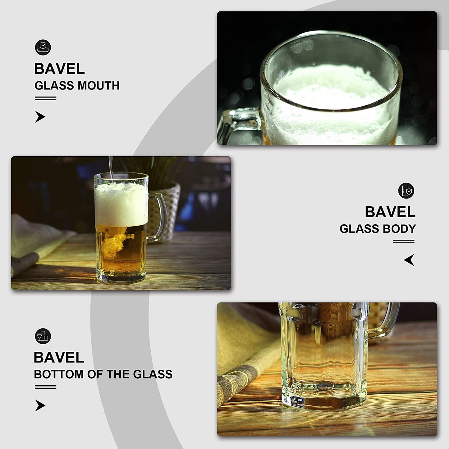 Premium Glass Beer Mugs/Beer Glasses