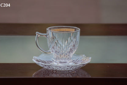 Glass Tea Cup and Saucer