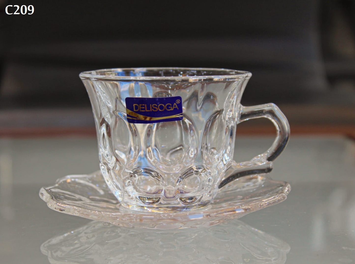 Glass Tea Cup and Saucer