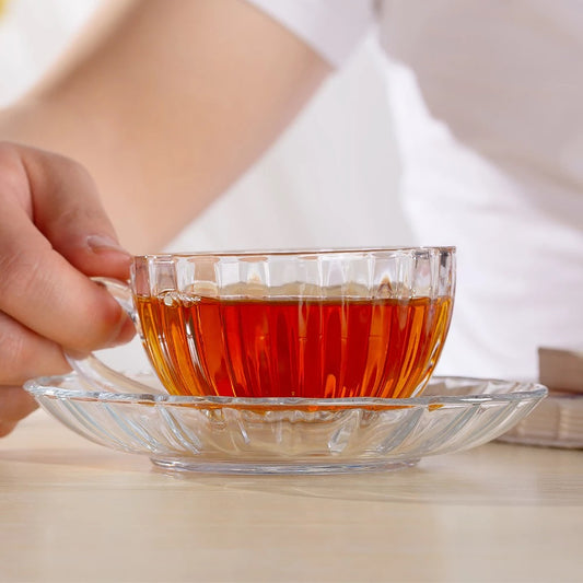 Glass Tea Cup and Saucer