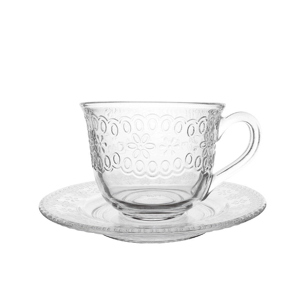 Glass Tea Cup and Saucer