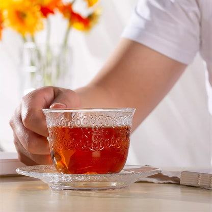 Glass Tea Cup and Saucer