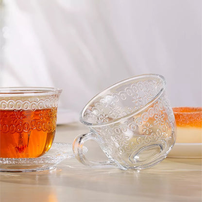 Glass Tea Cup and Saucer