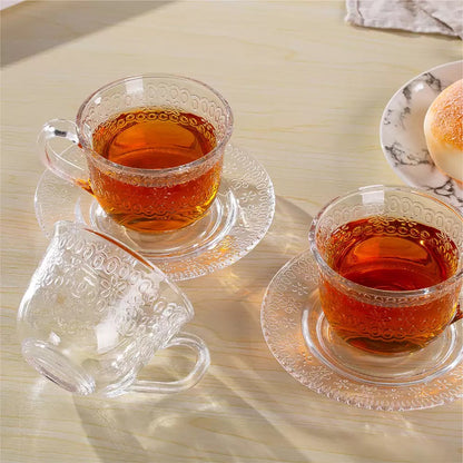 Glass Tea Cup and Saucer