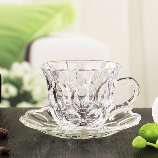 Glass Tea Cup and Saucer