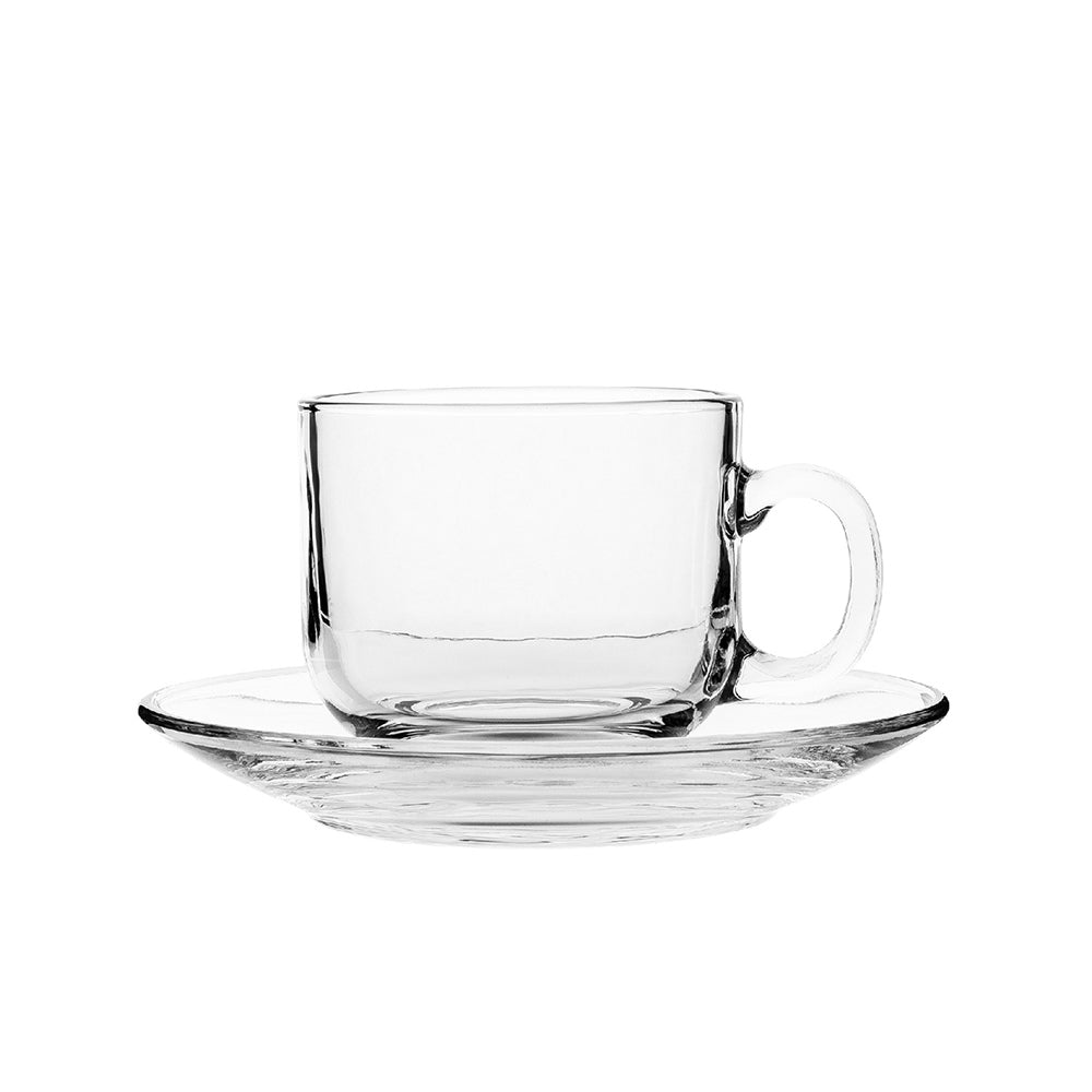 Glass Tea Cup and Saucer